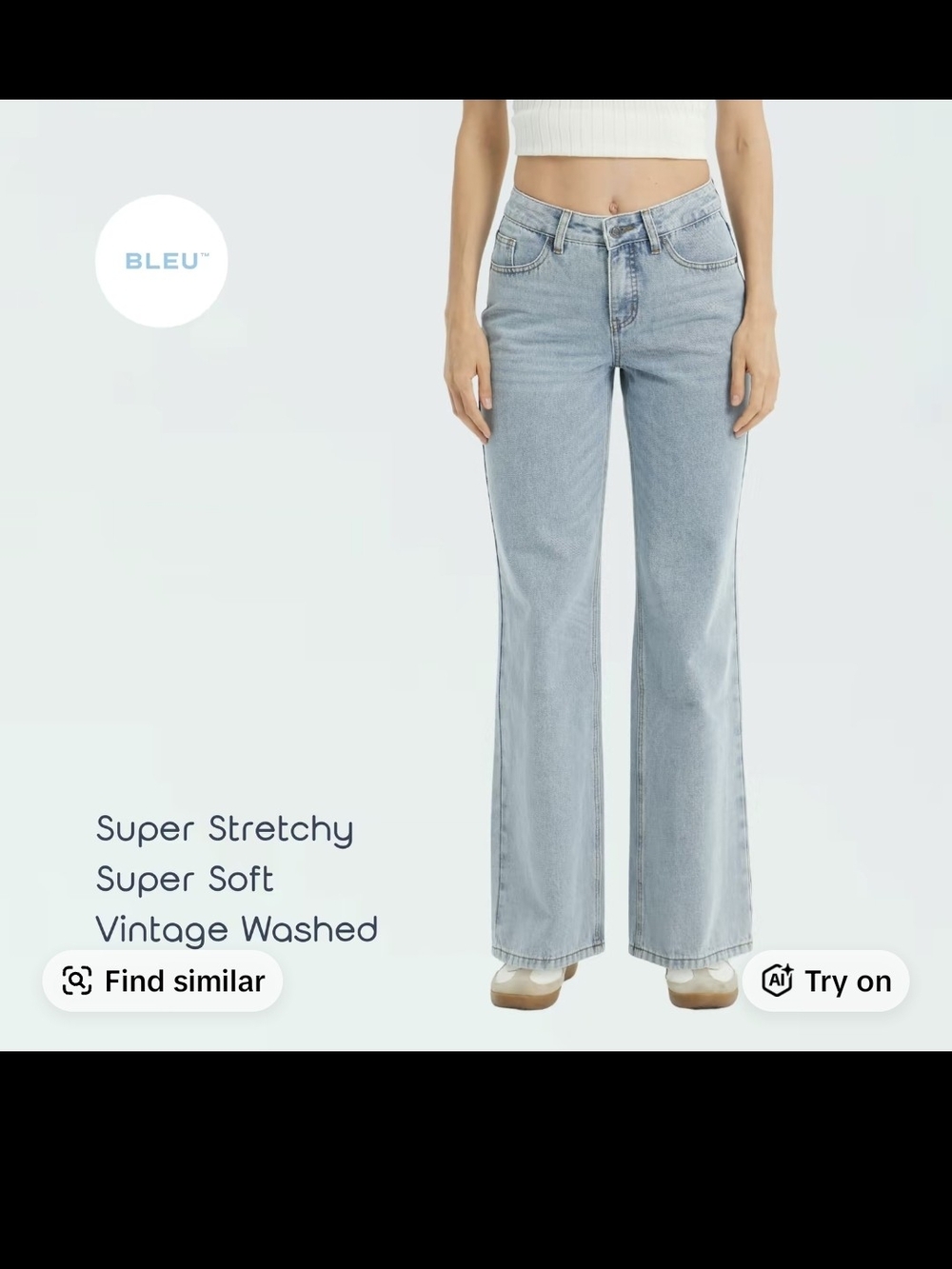 Light Wash High-Rise Wide-Leg Jeans - Light Blue